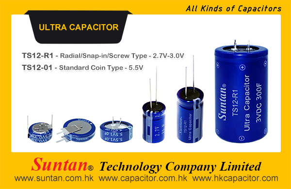 Suntan New Type Ultra Capacitor- Coin, Snap-in, Radial, Screw, Button Type